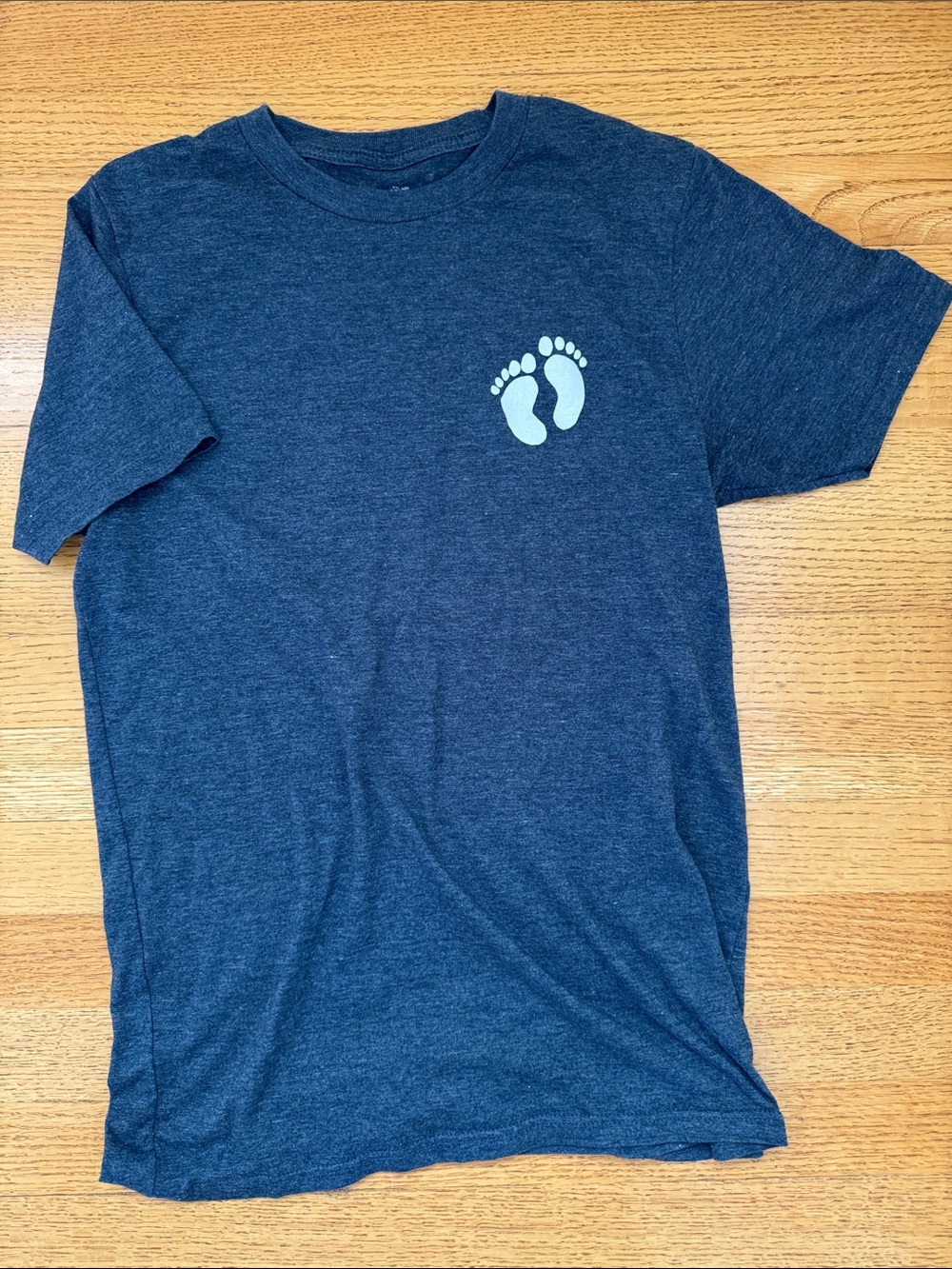 Hang Ten Dark Blue Short Sleeve Tee with Light Blue Footprint